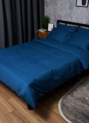 Комплект постельного белья moon&star satin premium deep blue полуторный евро 160х220 наволочки 2х50х70