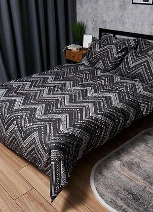 Комплект постельного белья микросатин premium geometric grace двуспальные 175х210 наволочки 2х70х70