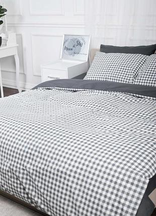 Комплект постельного белья moon&star king size 220x240 наволочки 4х70х70 gray square ranforce elite