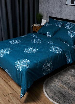 Комплект постільної білизни moon&star satin elit crystal threads євро 200х220 наволочки 2х50х70