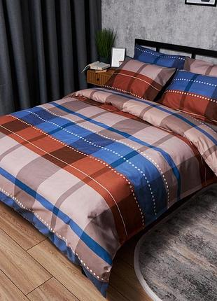 Комплект постільної білизни moon&star микросатин premium plaid perfection полуторний євро 160х220 наволочки 4х70х70