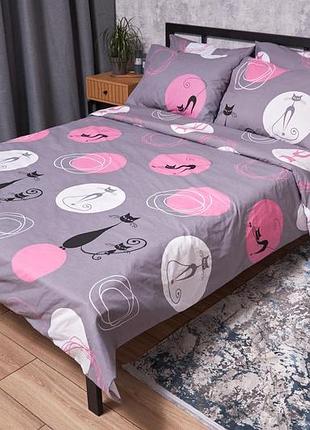 Комплект постельного белья moon&star бязь gold люкс mauve cats семейный 160х220х2 наволочки 2х70х70