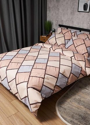 Комплект постільної білизни moon&star бязь gold люкс cozy puzzle сімейні 160х220х2 наволочки 2х50х70