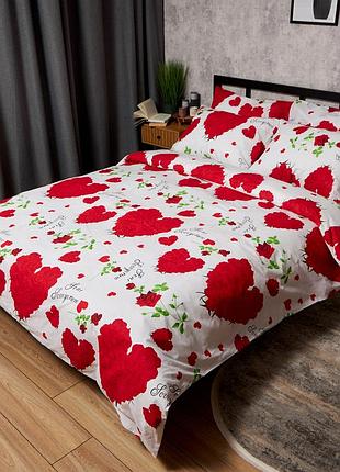 Комплект постільної білизни moon&star бязь gold люкс scarlet romance полуторний євро 160х220наволочки 2х40х60