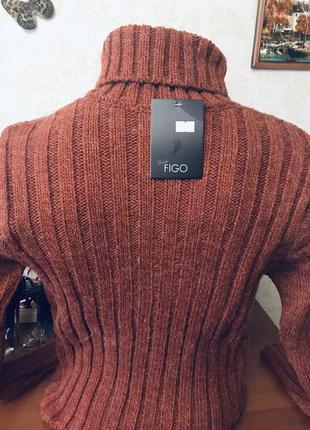 Теплий светр під горло, рубчик 46-487 фото