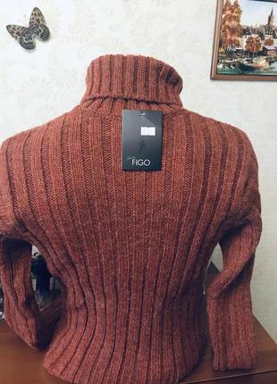 Теплий светр під горло, рубчик 46-486 фото