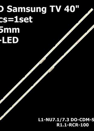 Led підсвітка samsung tv 40" 435mm 23-led aot-40-nu7100f cy-nn040hglv3v l1-nu7.1/1.3 lm41-00550a 2шт.