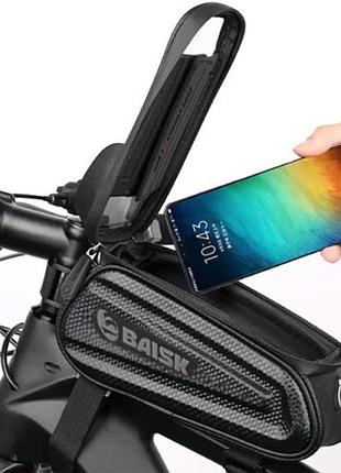 Велосумка f003/221g на руль с отделением под смартфон 235x10x14см ry-80 top shop ua_