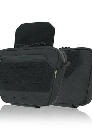 Тактичний напашник чорний військовий xl для плитоноски molle cordura 1000d з велкро під балістику для бронежилета кордура