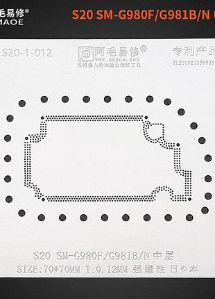 Трафарет bga amaoe pcb samsung galaxy s20 sm-g980f / g981b/n (середня частина) (0.12 mm)