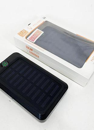 Умб power bank solar 18000 mah мобильное зарядное с солнечной панелью и лампой, power bank charger black gq-13 top shop ua_