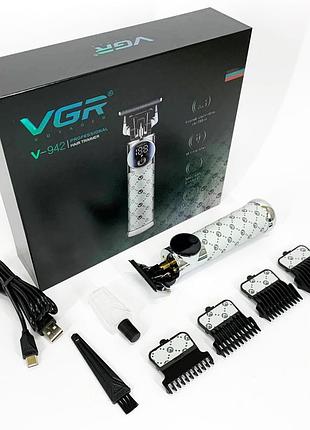 Электромашинка для волос vgr v-942, качественная машинка для стрижки мужской триммер окантовки ft-16 top shop