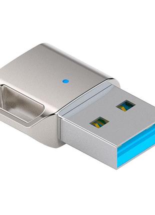 Переходник usb 3.1 на type-c / otg адаптер (папа-мама) / pd, 10 гб/с / серебристый