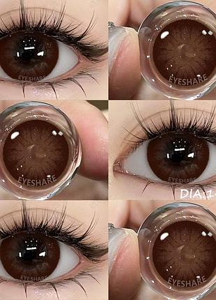 Цветные контактные карие линзы coffe brown . линзы для светлых глаз .карие линзы + контейнер в подарунок