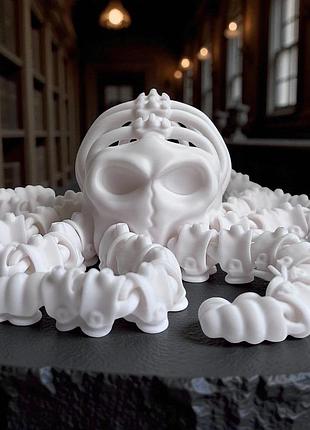 🐙 3d друкований скелетний восьминіг із черепом – унікальна декоративна іграшка з рухомими щупальцями ⚙️