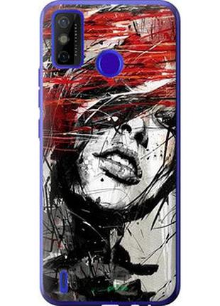 Чехол на tecno spark 6 go ke5 лицо девушки "1162u-2452-2448"