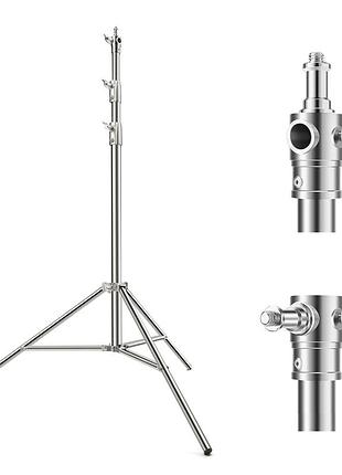 Професійна пружинна стійка штатив з нержавіючої сталі k&f concept 280см для студійного світла, софтбоксу, камери (kf34.044)