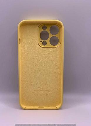 Silicone case slider full camera square side for iphone 13 pro yellow 2