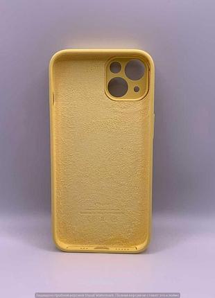Silicone case slider full camera square side for iphone 13 yellow 2