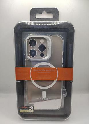 Чохол kajsa aluminium shield with magnetic ring iphone 16 pro (silver) 59662 59662 59662