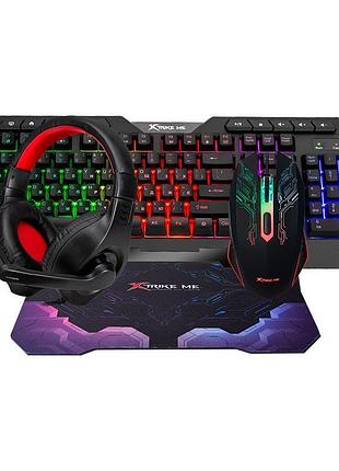 Набір gaming combo 4-in-1 xtrike me cmx-415 ua layot (keyboard ua розкладка/headset/mouse/mousepad) 17574