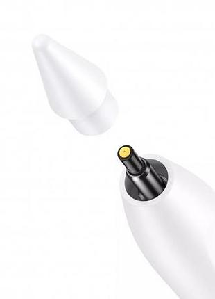 Стілус baseus smooth writing with led indicators + active tip + cable type-c 3a (0.3m) (white) 42549 2