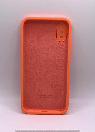 Чехол silicone case square full camera protective (aa) для apple iphone xs (5.8") (оранжевый / papaya) 2