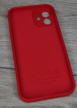 Чехол iphone 12 wave light color red 2