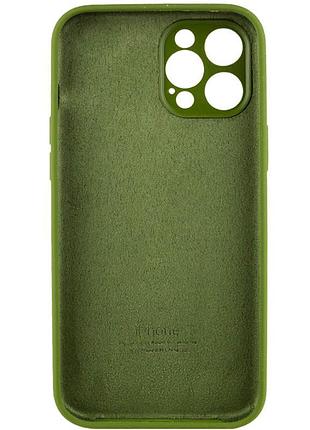 Чохол silicone case full camera protective (aa) для apple iphone 12 pro max (6.7") (зелений / dark olive)* 4