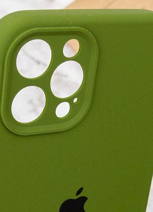 Чохол silicone case full camera protective (aa) для apple iphone 12 pro max (6.7") (зелений / dark olive)* 5
