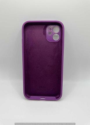 Чохол silicone case square full camera protective (aa) для apple iphone 11 (6.1") (фіолетовий / grape) 00040234 00040234 2
