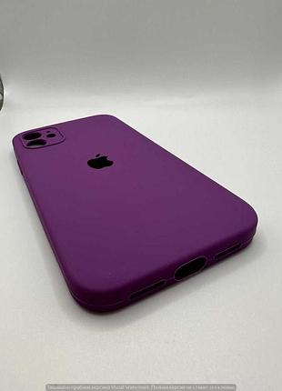 Чохол silicone case square full camera protective (aa) для apple iphone 11 (6.1") (фіолетовий / grape) 00040234 00040234 5