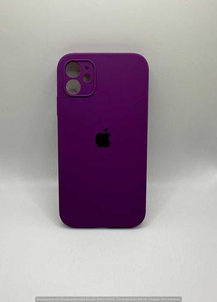 Чохол silicone case square full camera protective (aa) для apple iphone 11 (6.1") (фіолетовий / grape) 00040234 00040234 6