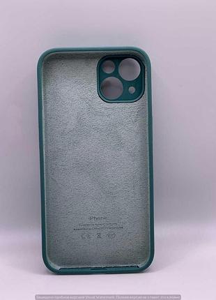 Silicone case slider full camera square side for iphone 13 pine green 2