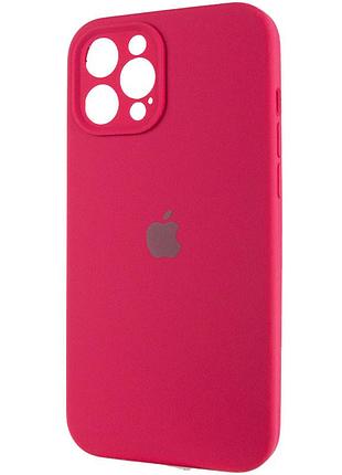 Чохол silicone case full camera protective (aa) для apple iphone 12 pro max (6.7") (червоний / rose red)* 3