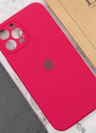 Чохол silicone case full camera protective (aa) для apple iphone 12 pro max (6.7") (червоний / rose red)* 5