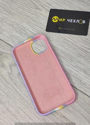 Чохол silicone case full for iphone 13 rainbow 3 2