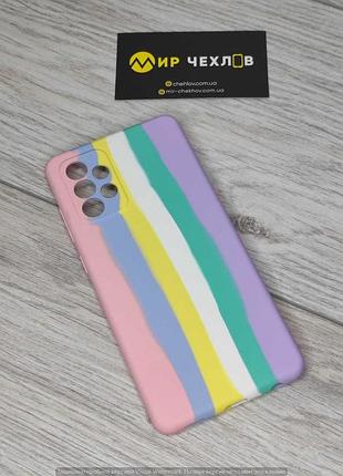 Чохол samsung a72 5g wave raibow sillicone pink 74446 *