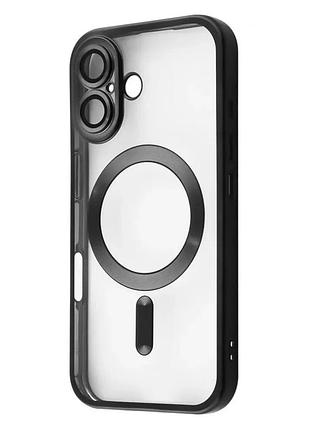 Чохол metal matte case with magnetic ring iphone 16 (black) 60129