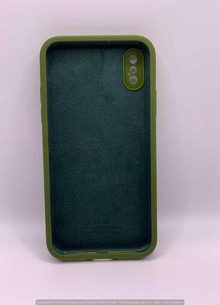 Чохол silicone case square full camera protective (aa) для apple iphone xs / x (5.8") (зелений / dark olive) 40231 40231 2