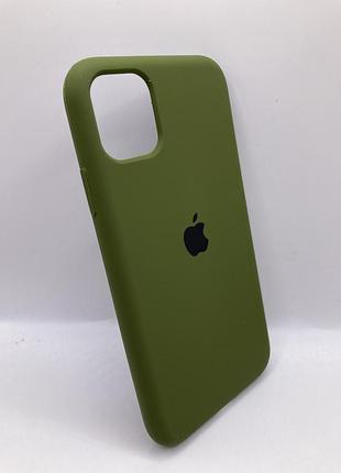 Чохол silicone case full protective (aa) для apple iphone 11 (6.1") (зелений / dark olive) 33130 33130 2