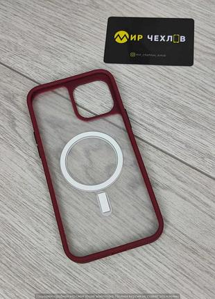 Чохол iphone 12 pro max shadow matte case magsafe red 2