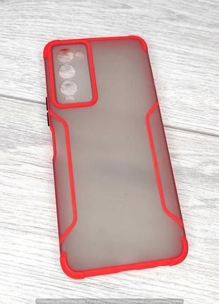 Чохол bumper matte stripes для tecno camon 18/18 pro red