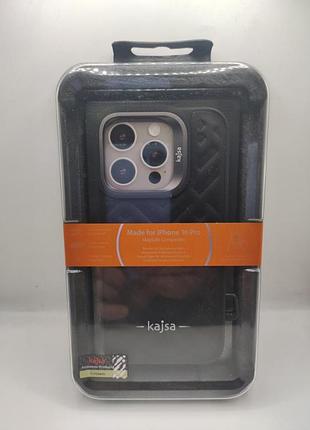 Чохол kajsa rhombus collection with magnetic ring iphone 16 pro (black) 59677