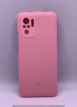 Чохол silicone cover full camera (aaa) для xiaomi redmi note 10 / note 10s (рожевий / light pink) 48213