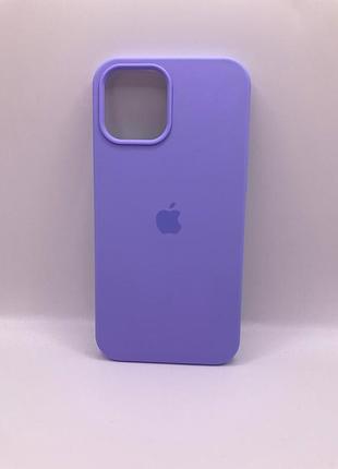Чохол iphone 12 pro max silicone case full cover light purple