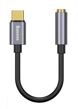 Перехідник baseus l54 type-c male to 3.5mm female adapter /catl54-0g (темно-сірий) 25219 baseus