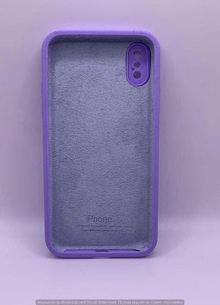Чохол silicone case square full camera protective (aa) для apple iphone x / xs (5.8") (бузковий / dasheen) 00040231 dasheen 2