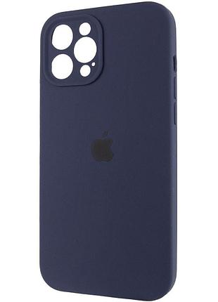 Чохол silicone case full camera protective (aa) для apple iphone 12 pro max (6.7") (темно-синій / midnight blue)* 3