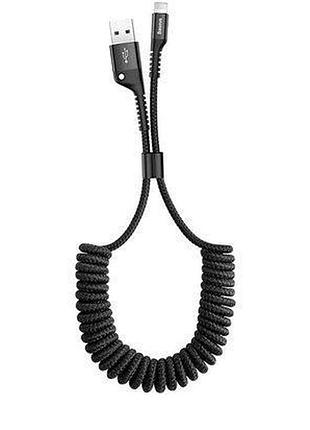 Кабель baseus fish eye spring data lightning 2a (1m) (black) 21722 baseus